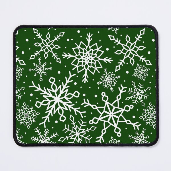 Item preview, Forest Green Snowflake Pattern designed and sold by seasprayart.
