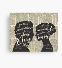 Pride and Prejudice Quote Art, Jane Austen Typography Home Decor, Book Lovers Gift Canvas Print