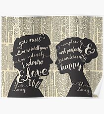 Pride and Prejudice Quote Art, Jane Austen Typography Home Decor, Book Lovers Gift Poster