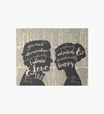 Pride and Prejudice Quote Art, Jane Austen Typography Home Decor, Book Lovers Gift Art Board