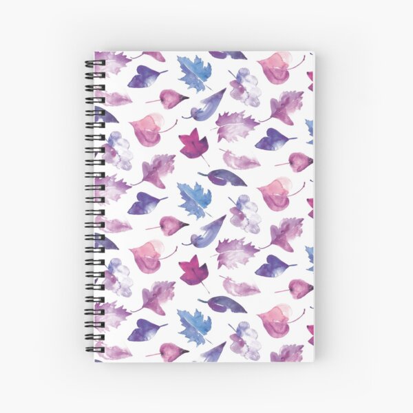 Leaves in lilac watercolors Spiral Notebook
