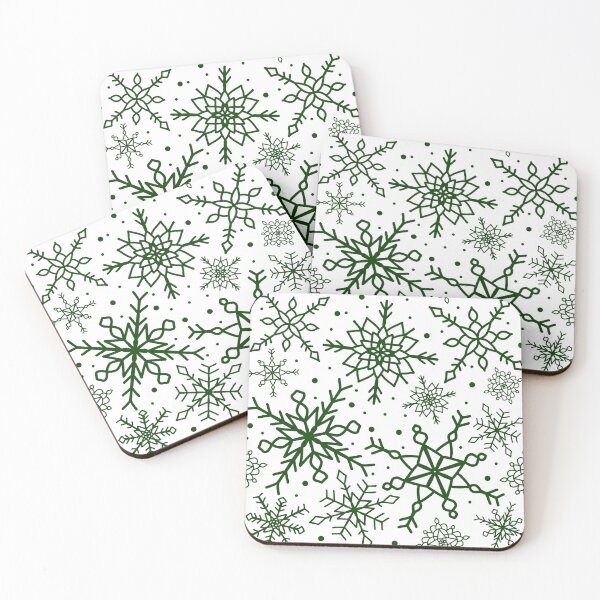 Item preview, Forest Green Snowflake Pattern Version 2 designed and sold by seasprayart.