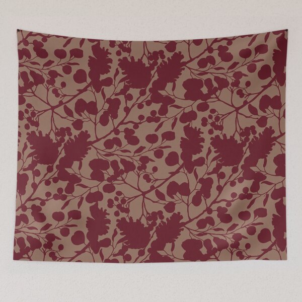 Item preview, Red Silhouetted Winter Leaves designed and sold by Carolina Diaz.