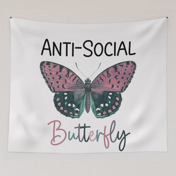 Item preview, Vintage Mauve Anti-Social Butterfly designed and sold by HappyLifeCreate.