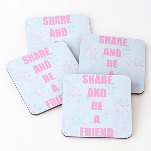 Item preview, Share and Be a Friend Pink Text on Snowflake Pattern Background - Club designed and sold by jolabrese.