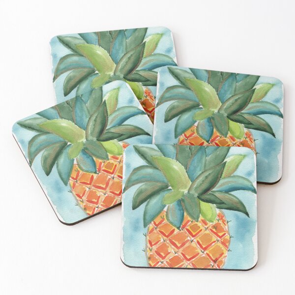 Item preview, Tropical watercolor pineapple fruit art designed and sold by Tammy Kaye.