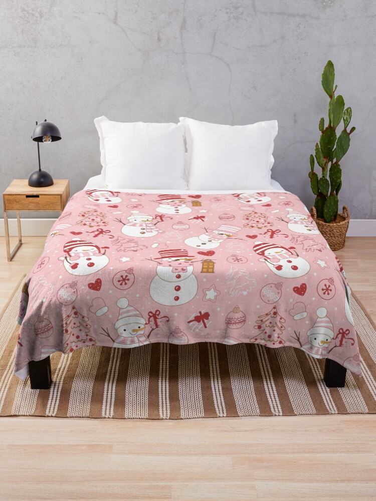 Pink christmas blanket hot sale