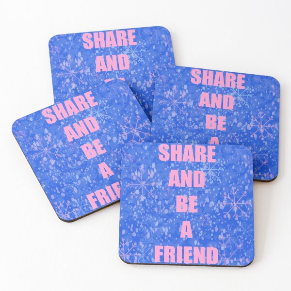 Item preview, Share and Be a Friend Pink Text on Snowflake Pattern - Club designed and sold by jolabrese.