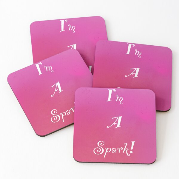 Item preview, Im A Spark White Text on Pink Patterned Background - Club designed and sold by jolabrese.