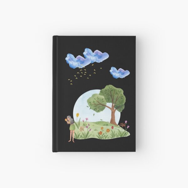 Eve in Heaven / Woman's nature black wallpaper Hardcover Journal