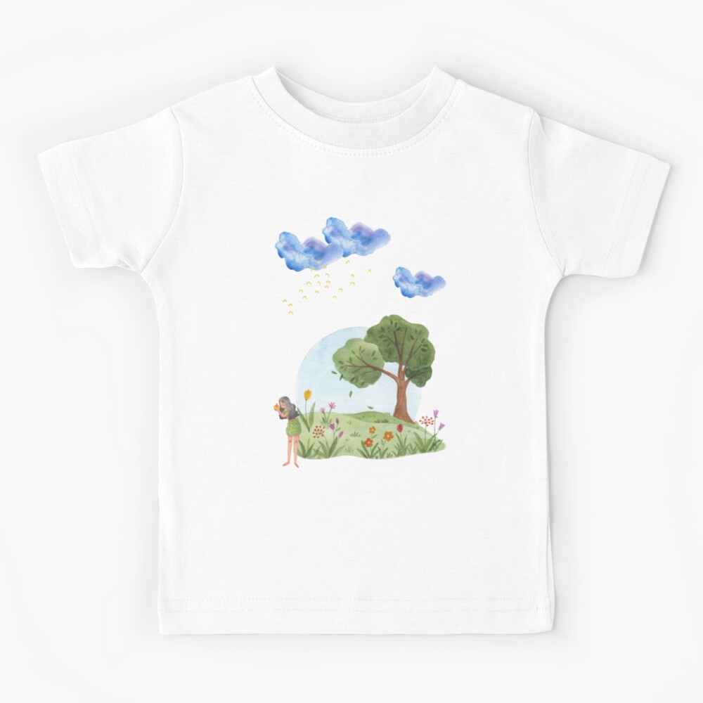 Eve in Heaven / Woman's nature black wallpaper Kids T-Shirt