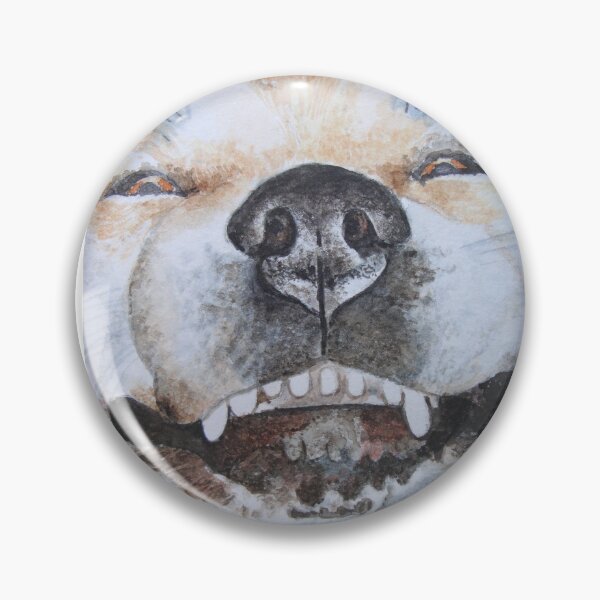 Item preview, cute akita smiling funny dog portrait art designed and sold by pollywolly.