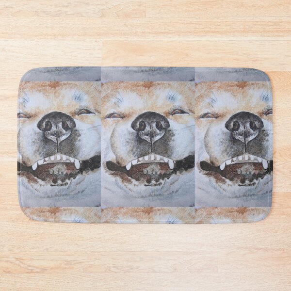 Item preview, cute akita smiling funny dog portrait art designed and sold by pollywolly.