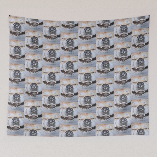 Item preview, cute akita smiling funny dog portrait art designed and sold by pollywolly.