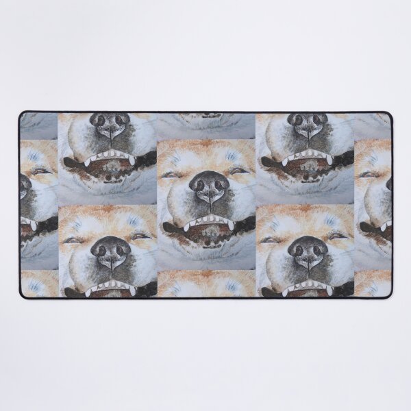 Item preview, cute akita smiling funny dog portrait art designed and sold by pollywolly.