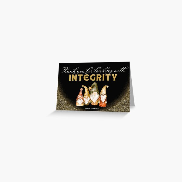 "INTEGRITY (Black, Gold, Traditional)" Greeting Card for Sale by