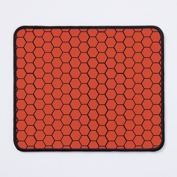 Item preview, Geometric Black on Orange Hexagon Pattern designed and sold by serenesights.