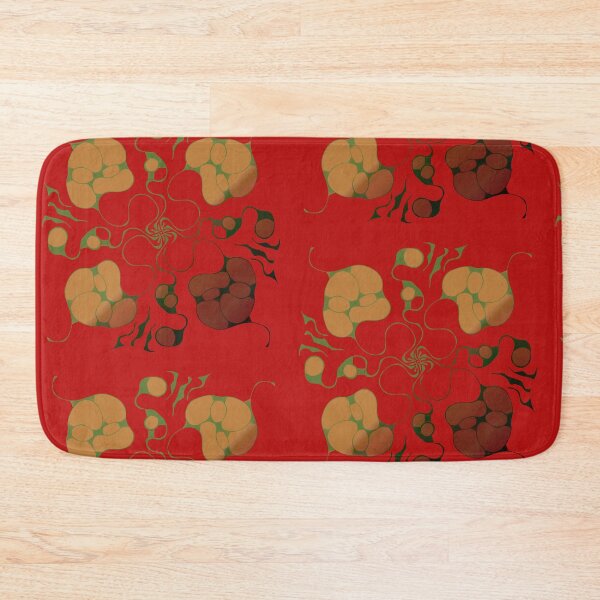 Item preview, Green abstract digital art - Christmas vibe, red background  designed and sold by AlinaSCorner.