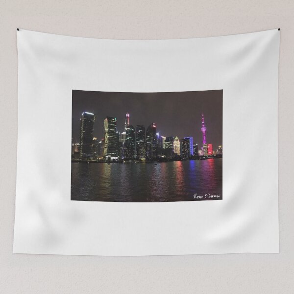 Item preview, Shanghai, China - World famous night light city skyline designed and sold by stevesemojis.