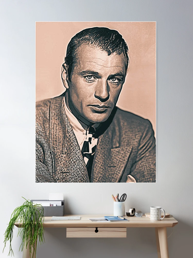 Gary Cooper Art - vintage painting - D59