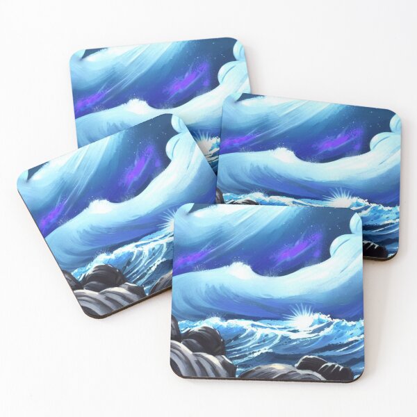 Item preview, Ocean Waves Moonlight Painting Series - Painting 13 -Throw Pillows and Prints.  designed and sold by ScatterHub.