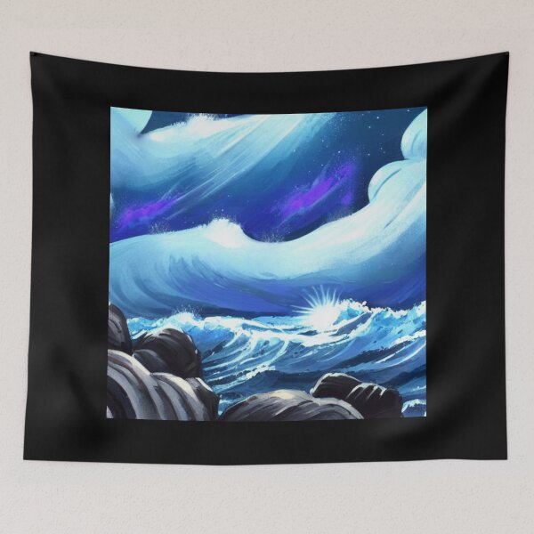 Item preview, Ocean Waves Moonlight Painting Series - Painting 13 -Throw Pillows and Prints.  designed and sold by ScatterHub.