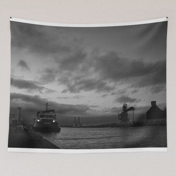 Item preview, Sunset on the River Blyth - Monochrome designed and sold by Violaman.