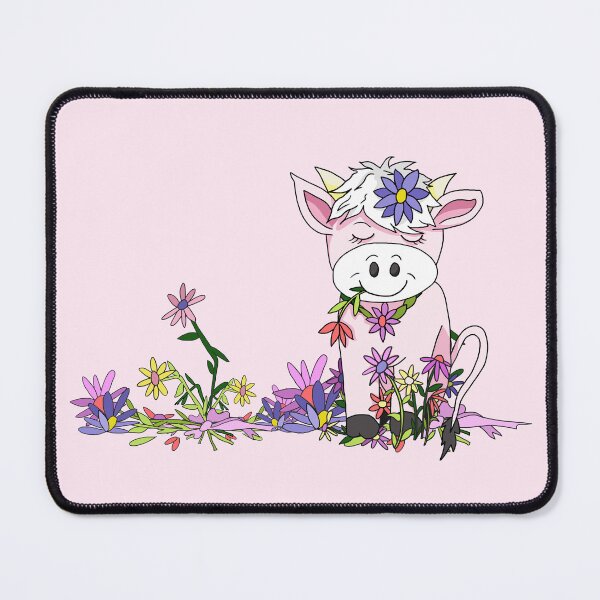 Item preview, cartoon cow with flowers designed and sold by BeingNow.