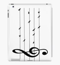 Musical swallows on telephone wire iPad Case/Skin