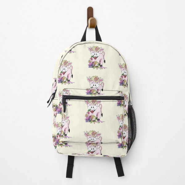 Item preview, cartoon cow eating flowers designed and sold by BeingNow.