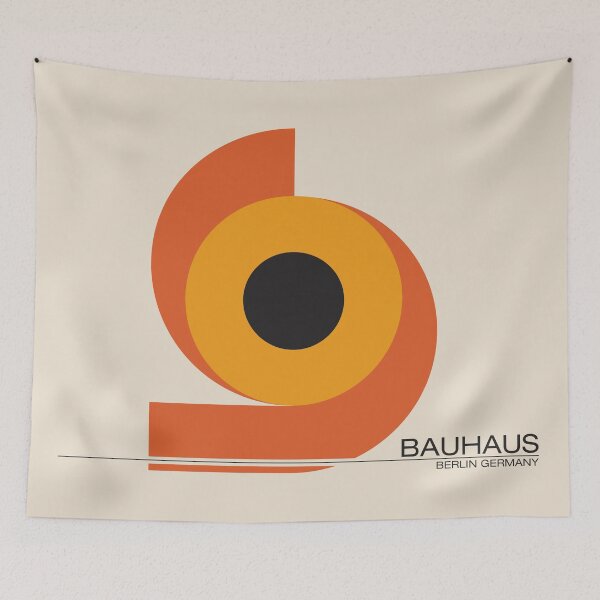 Item preview, Bauhaus - Retro / Art Deco architecture discipline from Berlin, Germany - Available in posters, etc - Orange bauhaus designed and sold by ArcFoundationCo.