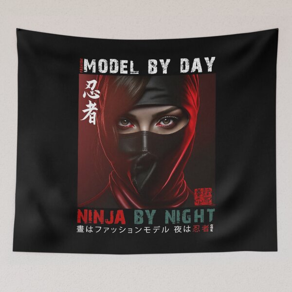 Item preview, Fashion Model By Day Ninja By Night - Masked Female Ninja Model | Fashion Model Ninja Woman Warrior designed and sold by MadeByRobots.