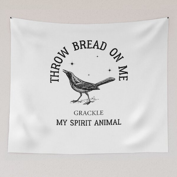 Item preview, grackle Throw Bread On Me - AUSTIN  Spirit Animal designed and sold by Raiko-art.