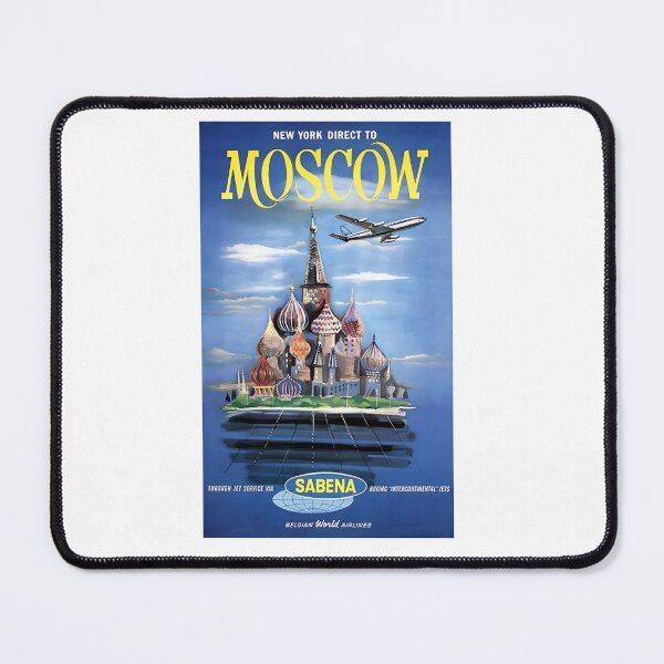 Item preview, SABENA New York To Moscow Vintage Travel Poster 60's designed and sold by Mitch-Angelo.