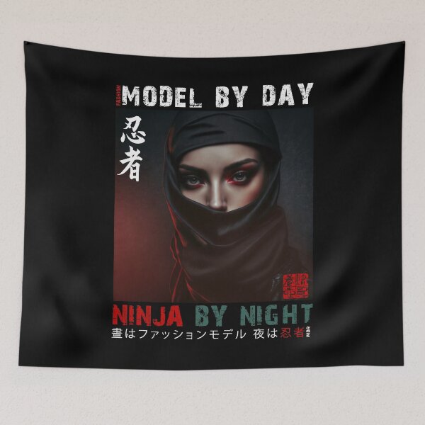 Item preview,  Fashion Model By Day Ninja By Night - Masked Female Ninja Model | Fashion Model Ninja Woman Warrior designed and sold by MadeByRobots.