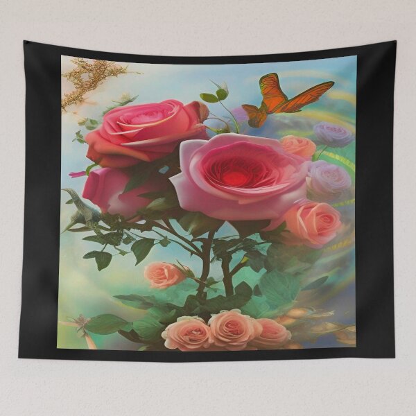 Item preview, Abstraction illustrative rosery Colorful hippie style Splash Flowers Imagination of dream  桜 world art bloomcore designed and sold by ValleyDream.