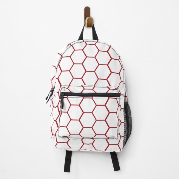 Item preview, Geometric Red on White Hexagon Pattern designed and sold by serenesights.