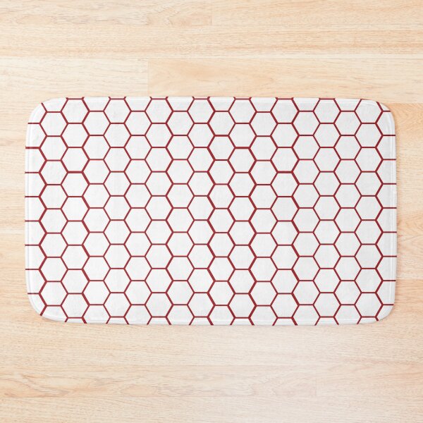 Item preview, Geometric Red on White Hexagon Pattern designed and sold by serenesights.