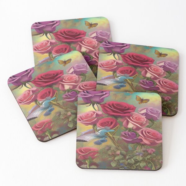 Item preview, bouquet of red, rose and purple roses with butterflies designed and sold by ValleyDream.