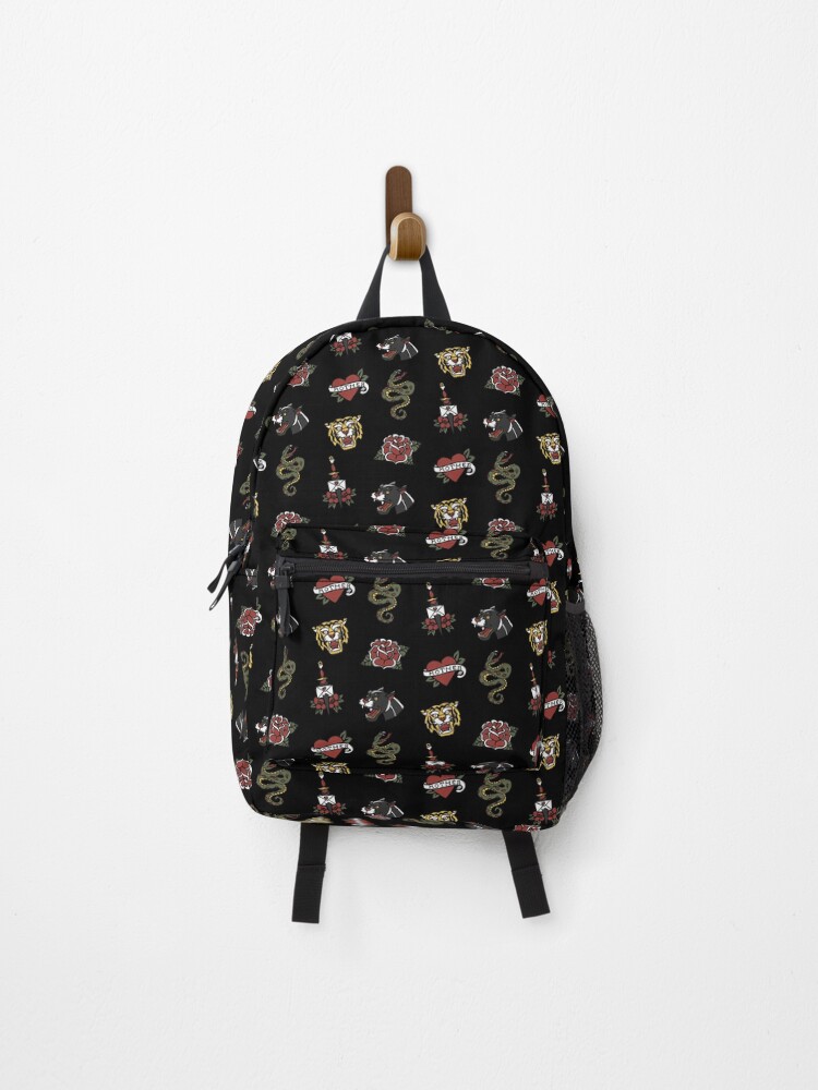 Thumbnail 1 of 3, Backpack, Traditional Tattoo Pattern designed and sold by EcaDesign.