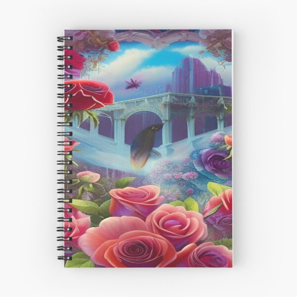 Item preview, Red roses on the background of the bridge and the mythical city designed and sold by ValleyDream.