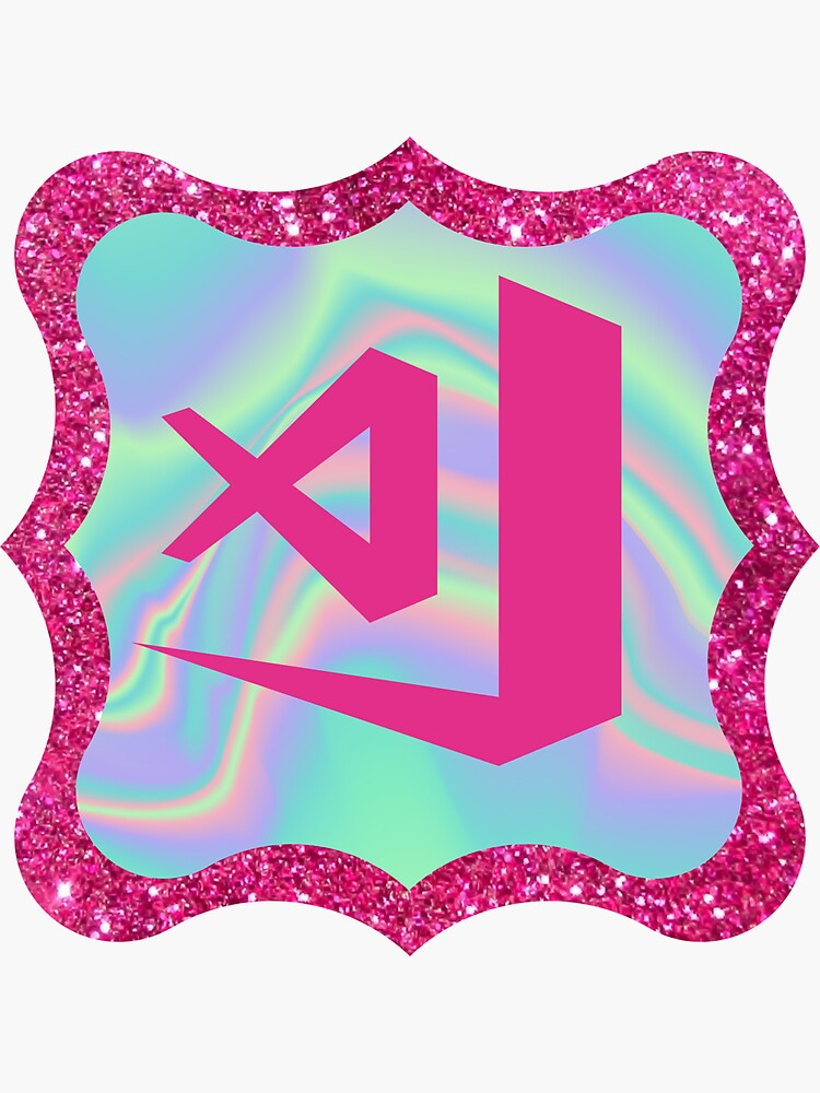 "pink vscode glitter sticker" Sticker for Sale by Salmaarts Redbubble