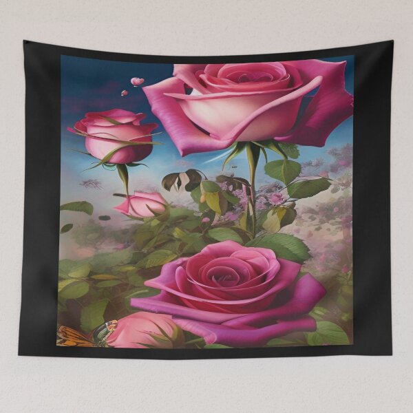 Item preview, three red roses canvas painting designed and sold by ValleyDream.