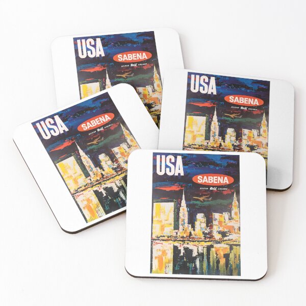Item preview, SABENA Vintage City Lights of New York Publicity Travel Poster 60's designed and sold by Mitch-Angelo.