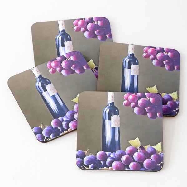 Item preview, Wine bottle and Grapes designed and sold by Elaine Manley.