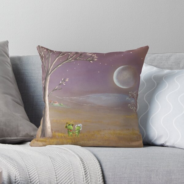 farmer frogs Throw Pillow