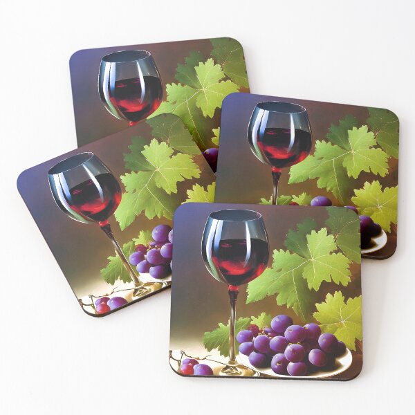 Item preview,  Red Wine glass and grapes  designed and sold by Elaine Manley.