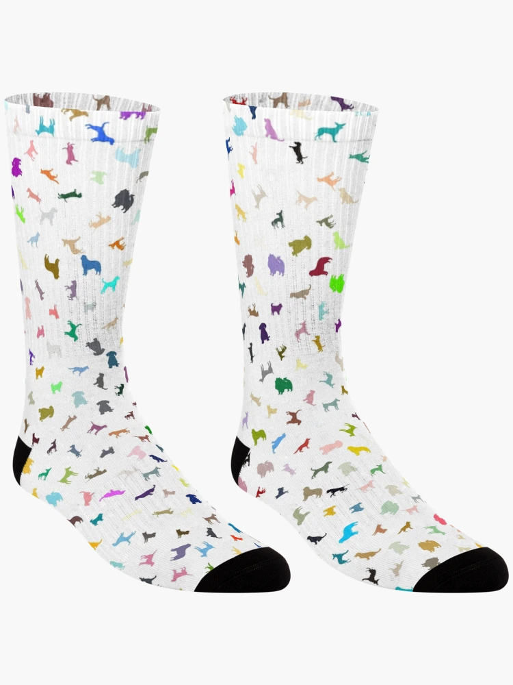 Thumbnail 3 of 5, Socks, Abstract Multi Color Dog Pattern designed and sold by Pixel4Art.