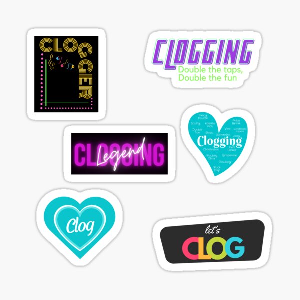 Item preview, Clogger sticker pack in neon colors, six different stickers, gift for cloggers designed and sold by SherylThomas223.
