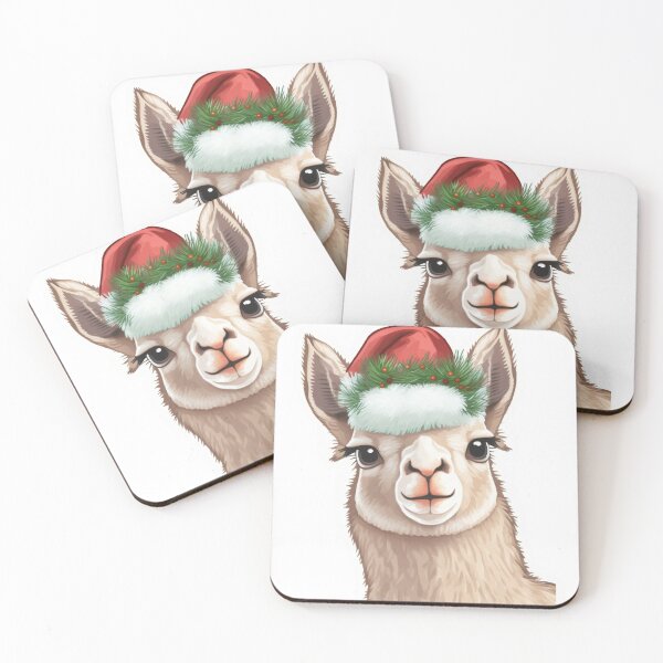 Item preview, Cute christmas llama with santa clauss hat red and green designed and sold by Victorsju.